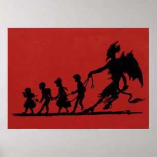 Póster Krampus espeluznante