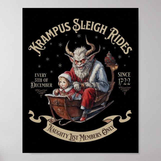 Póster Krampus Sleigh Rides (Frente)