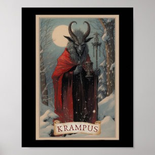 Póster Krampus Tarot Card Diseño Navidad
