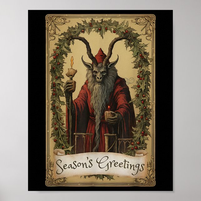 Póster Krampus Tarot Navidades de diseño de tarjetas Seas (Frente)