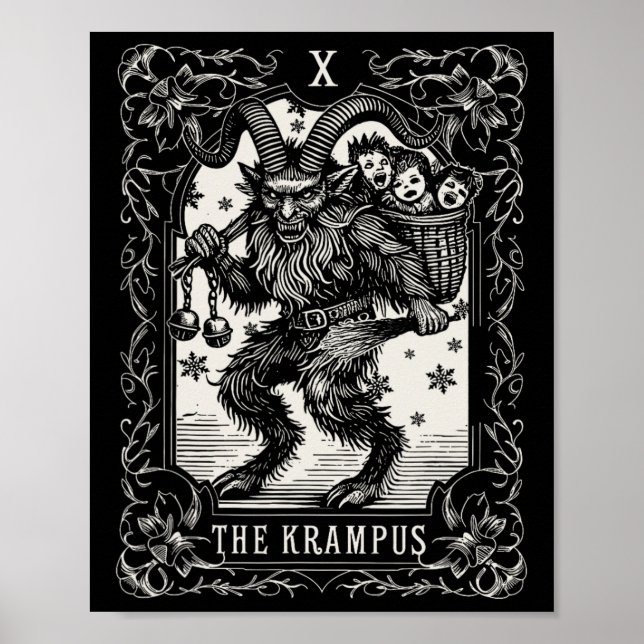 Póster Krampus Tarot Navidades de diseño de tarjetas Seas (Frente)