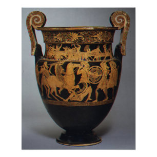 Póster Krater de Terracota de Volutas Griego Antiguo circ