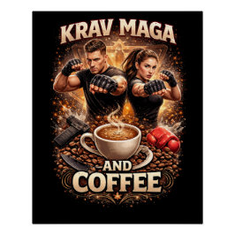 Póster Krav Maga y Café