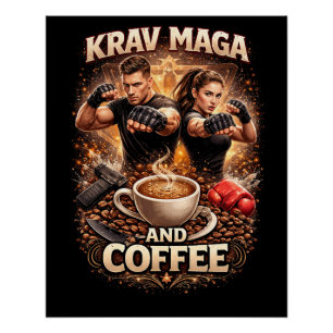 Póster Krav Maga y Café