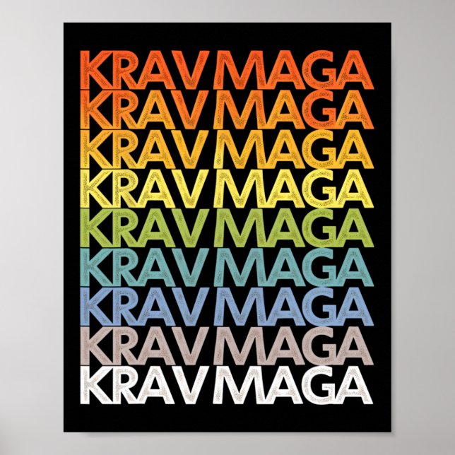Póster Krav Mega Self Defense Training Martial Arts Fitne (Frente)