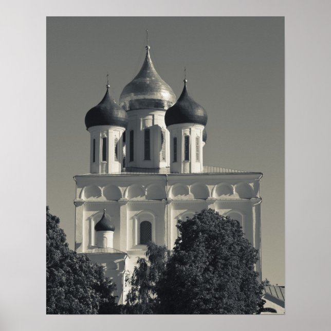 Póster Kremlin de Pskov y Catedral de la Trinidad (Frente)