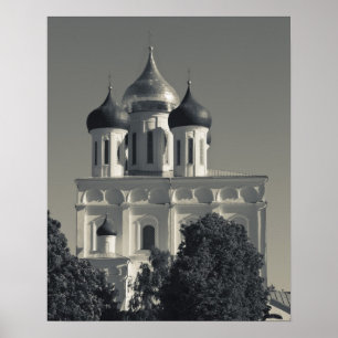 Póster Kremlin de Pskov y Catedral de la Trinidad