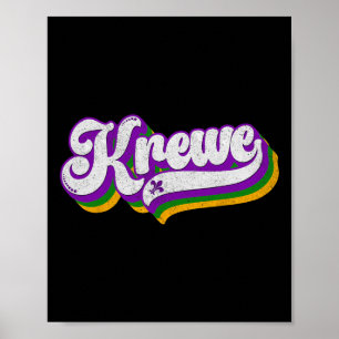 Póster Krewe Mardi Gras Carnaval Costumbres Hombres Mujer