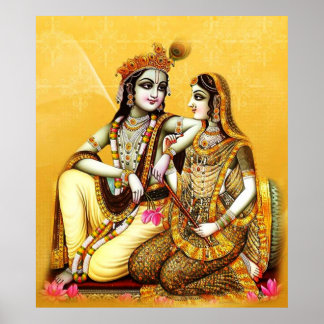 Póster krishna con radha