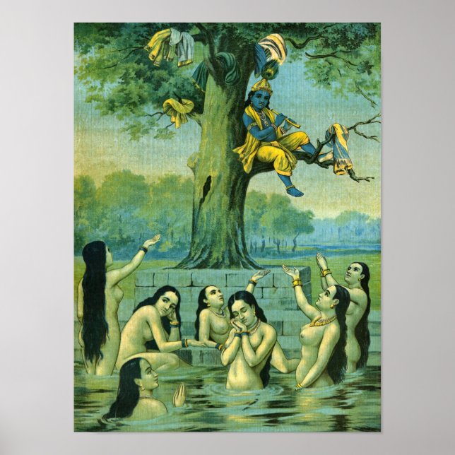 Póster Krishna Leela por Raja Ravi Varma (Frente)