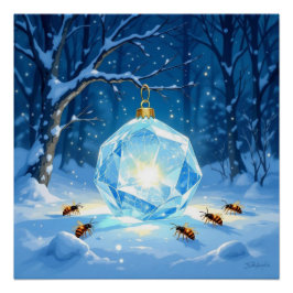 Póster „Kristallapfel im Glühwürmchenwinter“