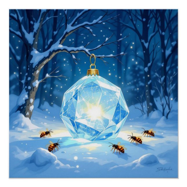 Póster „Kristallapfel im Glühwürmchenwinter“ (Anverso)