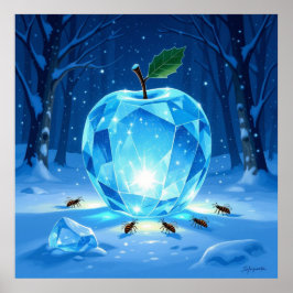 Póster „Kristallapfel im Glühwürmchenwinter“