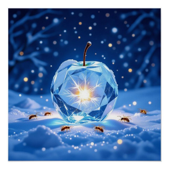 Póster „Kristallapfel im Glühwürmchenwinter“ (Anverso)