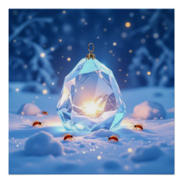 Póster „Kristallapfel im Glühwürmchenwinter“