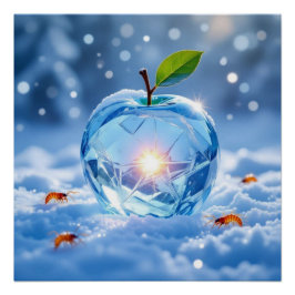 Póster „Kristallapfel im Glühwürmchenwinter“