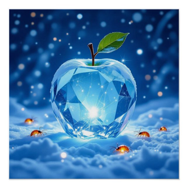 Póster „Kristallapfel im Glühwürmchenwinter“ (Anverso)