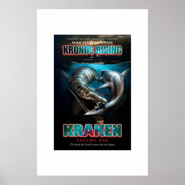 Póster Kronos Rising: Kraken vol. 1 Pliosaur VS Megalodon (Frente)