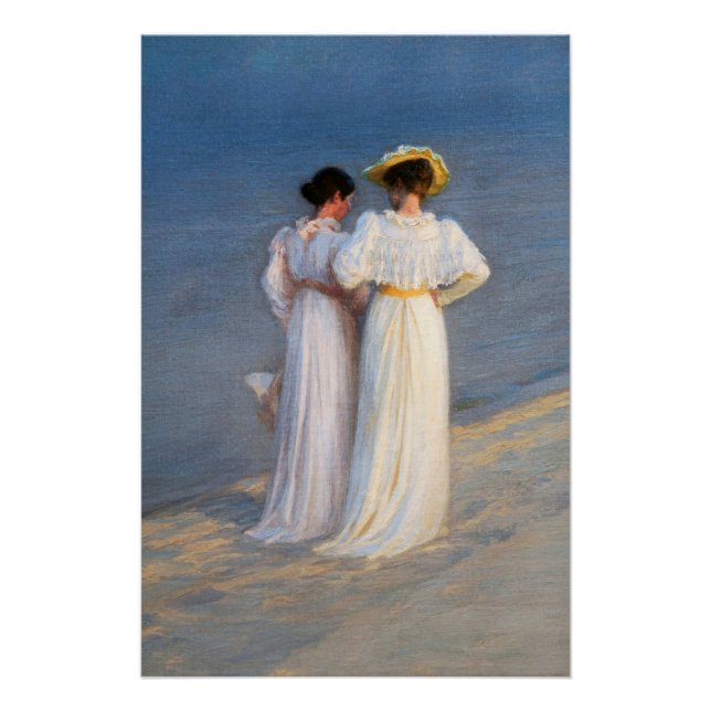 Póster Kroyer - Noche de verano en Skagen Beach Closeup (Anverso)