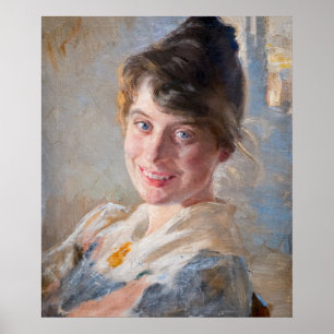 Póster Kroyer - Retrato de la esposa del artista Marie