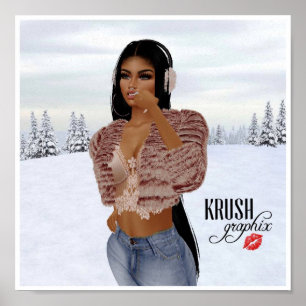 Póster Krush Graphix por Poster del Día de la Nieve de Ah