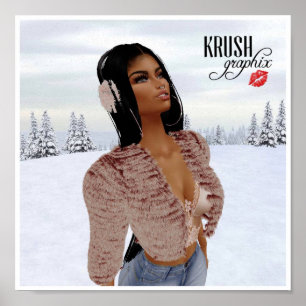 Póster Krush Graphix por Poster del Día de la Nieve de Ah
