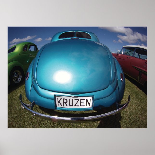 Póster KRUZEN Blue Classic Car wideangle (Frente)