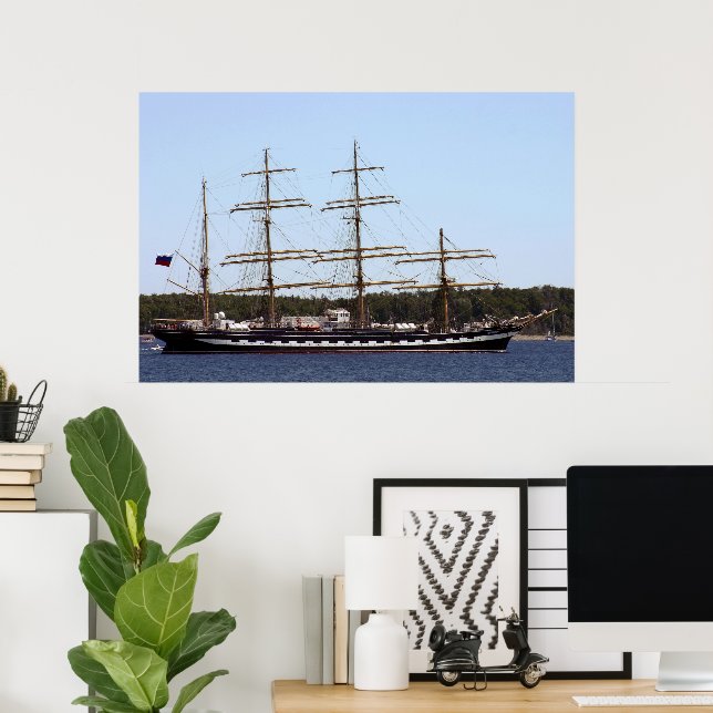 Póster Kruzenshtern Tall Ship Poster (Oficina en casa)