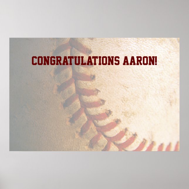 Póster KRW Barra de béisbol Mitzvah Autograph Keepsake Po (Frente)