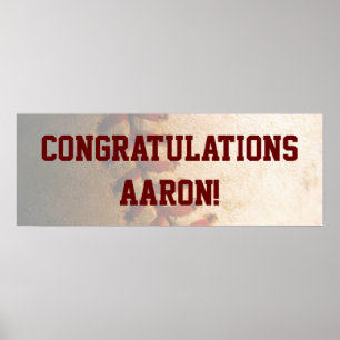 Póster KRW Baseball Bar Mitzvah Congratulations Banner