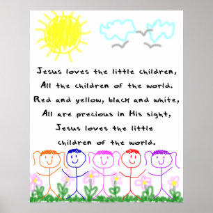 Póster KRW Jesús ama a los niños pequeños