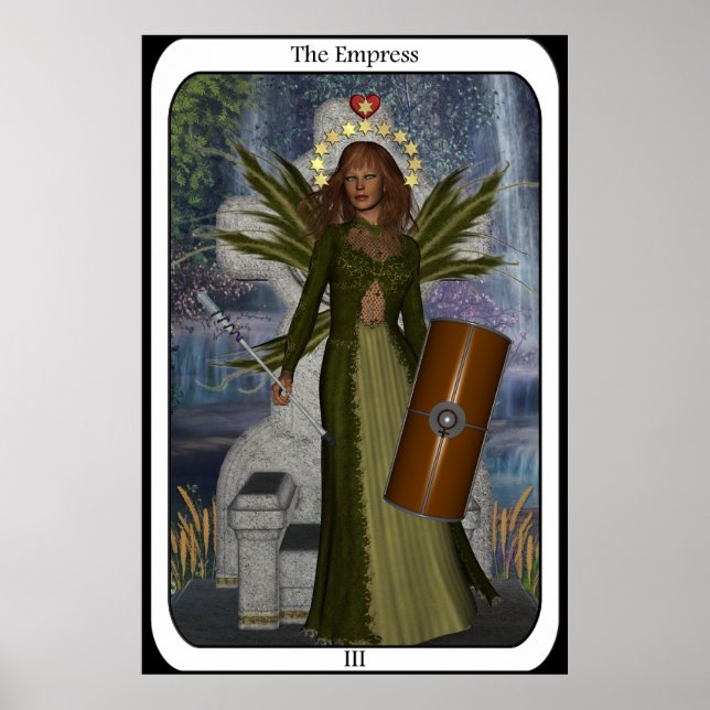 Póster KRW La tarjeta Tarot de hadas de Empress (Frente)