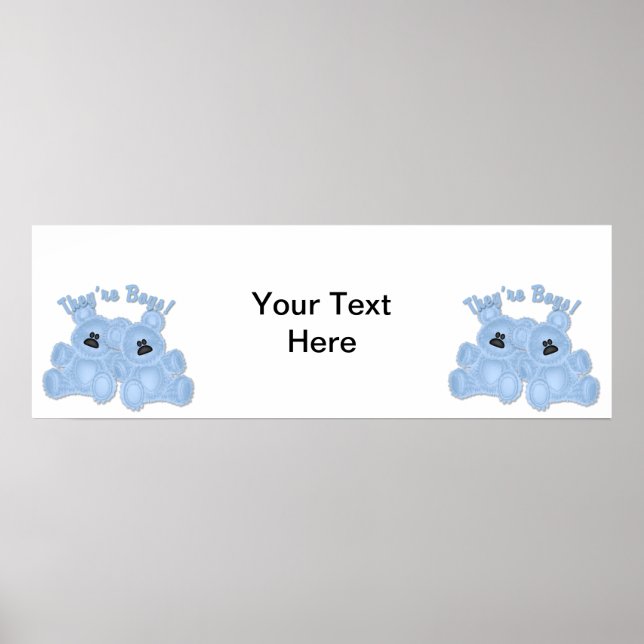 Póster KRW They're Boys Twin Blue Bears Shower Banner (Frente)
