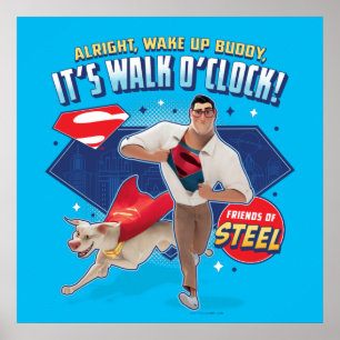 Póster Krypto y Superman - ¡Es Walk O'Clock!