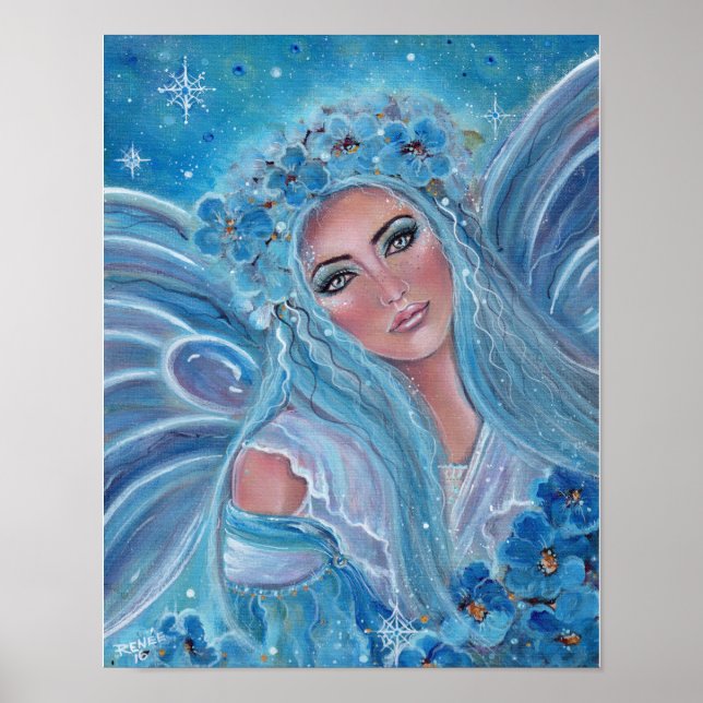 Póster Krysta Frosty blue hada poster por Renee Lavoie (Frente)