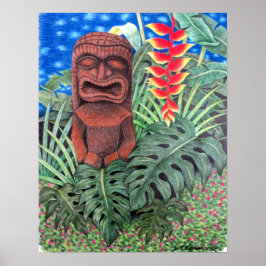 Póster Ku Tiki Hawai Dios de guerra Poster de la jungla