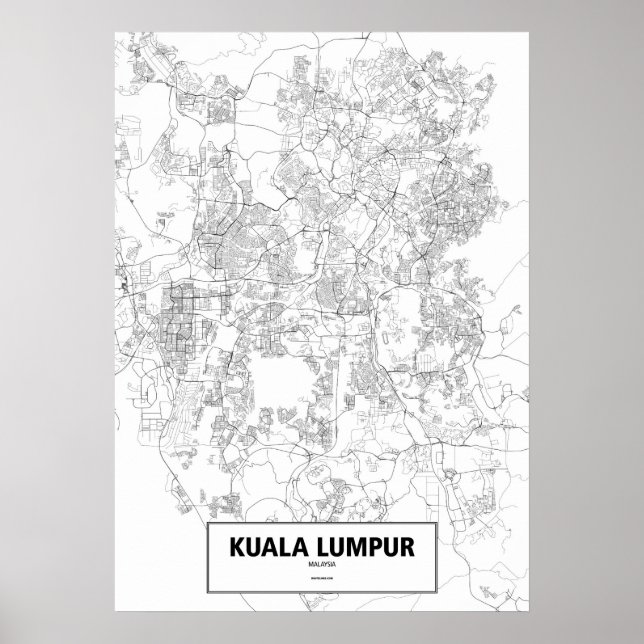 Póster Kuala Lumpur, Malasia (negro sobre blanco, persona (Frente)