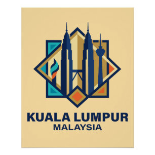 Póster Kuala Lumpur Malasia Sudeste Asiático