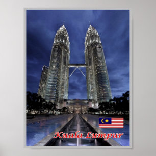 Póster Kuala Lumpur - Malasia - Torres gemelas Petronas -