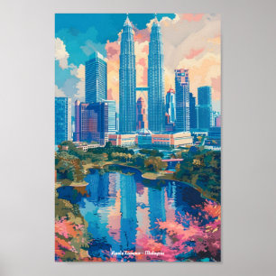 Póster Kuala Lumpur Malasia Viaje de época