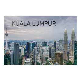 Póster Kuala Lumpur Malaysia Skyline Vintage Souvenir