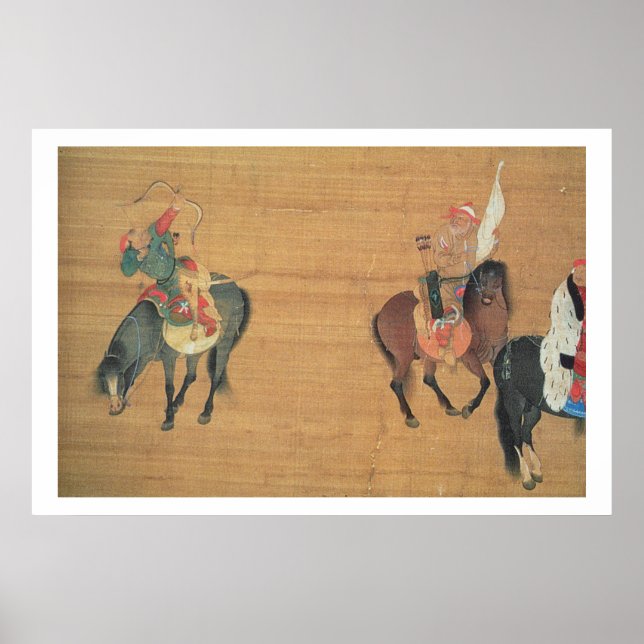 Póster Kublai Khan (1214-94) Hunting (detail), Yuan dynas (Frente)