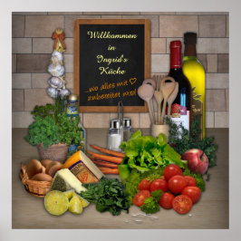 Póster Küchenposter mit Deinem Namen