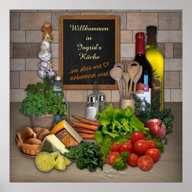 Póster Küchenposter mit Deinem Namen (Frente)