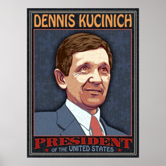 Póster Kucinich, presidente (Frente)