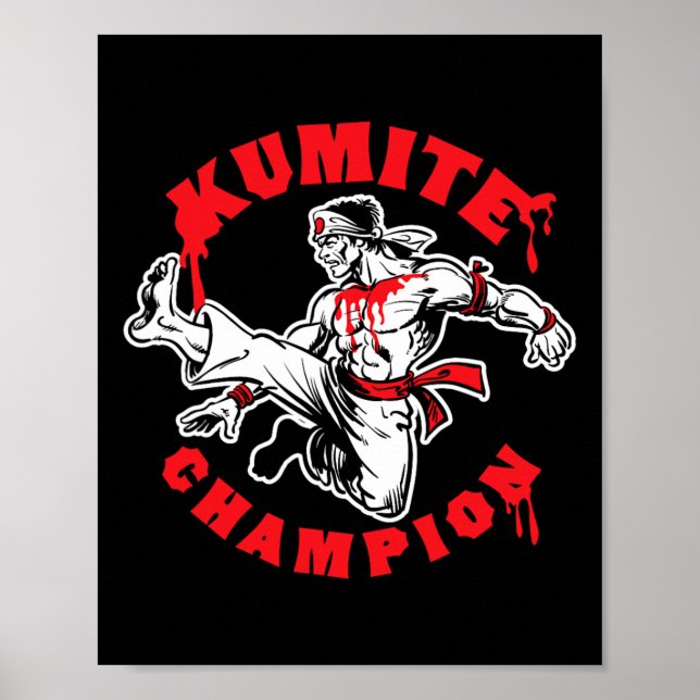 Póster Kumite Champion Blood Sports Karate Kung Fu Kick  (Frente)