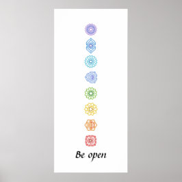 Póster Kundalini Yoga Chakras Be Open