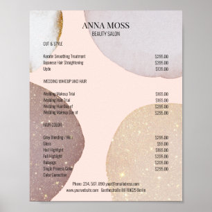 Póster Kundenspezifischer Rosegold Purpurina Preisliste