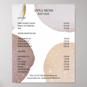 Póster Kundenspezifischer Rosegold Purpurina Preisliste