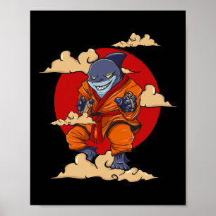 Póster Kung Fu de Tiburón Karate Artes Marciales Kickboxi